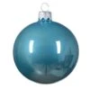 Lot De 4 Boules De Noël En Verre (D100 Mm) Arctique Brillantes Bleu Pétillant -Village de Noel boite fenetre a 4 arctique boules verre email 128853 1685708706