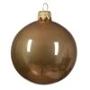 Lot De 4 Boules De Noël En Verre (D100 Mm) Arctique Brillantes Brun Gingembre -Village de Noel boite fenetre a 4 arctique boules verre email brun gingembre 128839 1687266960