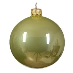 Lot De 4 Boules De Noël En Verre (D100 Mm) Arctique Brillantes Pistache