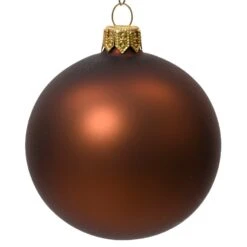 Lot De 4 Boules De Noël En Verre (D100 Mm) Arctique Mate Brun Café