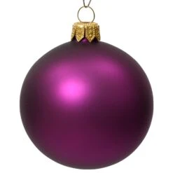 Lot De 4 Boules De Noël En Verre (D100 Mm) Arctique Mate Violet