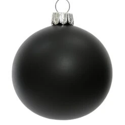 Lot De 6 Boules De Noël En Verre (D80 Mm) Arctique Mates Noir
