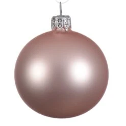 Lot De 6 Boules De Noël En Verre (D80 Mm) Arctique Mates Rose Poudré