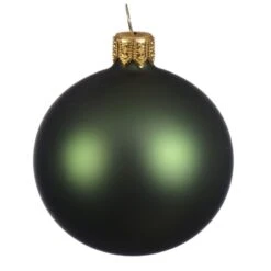 Lot De 6 Boules De Noël En Verre (D80 Mm) Arctique Mates Vert Sapin