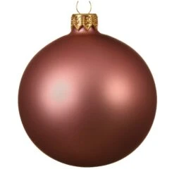 Lot De 6 Boules De Noël En Verre (D80 Mm) Arctique Mates Vieux Rose