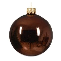 Lot De 6 Boules De Noël En Verre (D80 Mm) Arctique Brillantes Brun Café