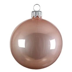 Lot De 6 Boules De Noël En Verre (D80 Mm) Arctique Brillantes Rose Pétillant