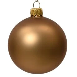 Lot De 6 Boules De Noël En Verre (D80 Mm) Arctique Mates Brun Gingembre