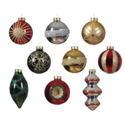 Lot De 9 Boules De Noël (D60 Mm) En Verre Gloria