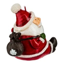Bougie Père Noël Assis Rouge -Village de Noel bougie pere noel assis sac sapin 62987 2
