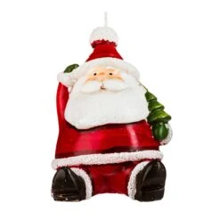 Bougie Père Noël Assis Rouge