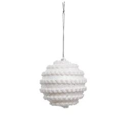 Lot De 4 Boules De Noël (D80 Mm) Maille Blanc