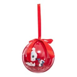 Lot De 3 Boules De Noël (D75 Mm) Premier Noël Rouge -Village de Noel boule de noel imprime 75mm pm x3 116851 1660133434