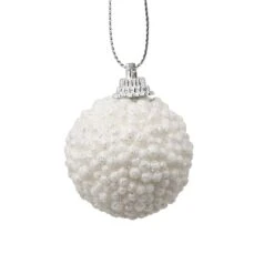 Lot De 10 Boules De Noël (D40 Mm) Petit Bill Blanc