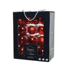 Lot De 26 Boules De Noël (D70 Mm) (D60 Mm) (D50 Mm) Cristal Rouge