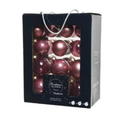 Lot De 26 Boules De Noël (D70 Mm) (D60 Mm) (D50 Mm) Cristal Vieux Rose