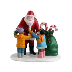 Personnages Lemax Câlin Au Père Noël