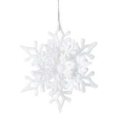 Flocon De Noël à Suspendre Féerie Blanc