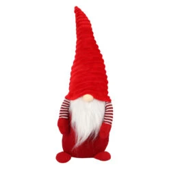 Lutin De Noël Avec Nez Lumineux Rouge H57 Cm