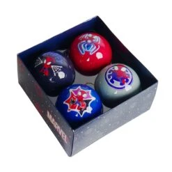 Coffret De 4 Boules De Noël (D75 Mm) Disney Spiderman Bleu