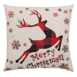 Coussin De Noël Carré (40 Cm) Merry Christmas Beige