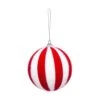 Boule De Noël (D80 Mm) Rayée Rouge -Village de Noel deco boule raye rouge bl d8cm 103645 1626773478