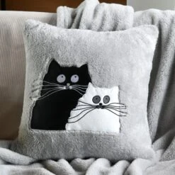 Coussin De Noël Carré (45 Cm) Douillet Gris