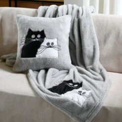 Coussin De Noël Carré (45 Cm) Douillet Gris -Village de Noel douillet coussin 45x45 gris 131355 1695116946