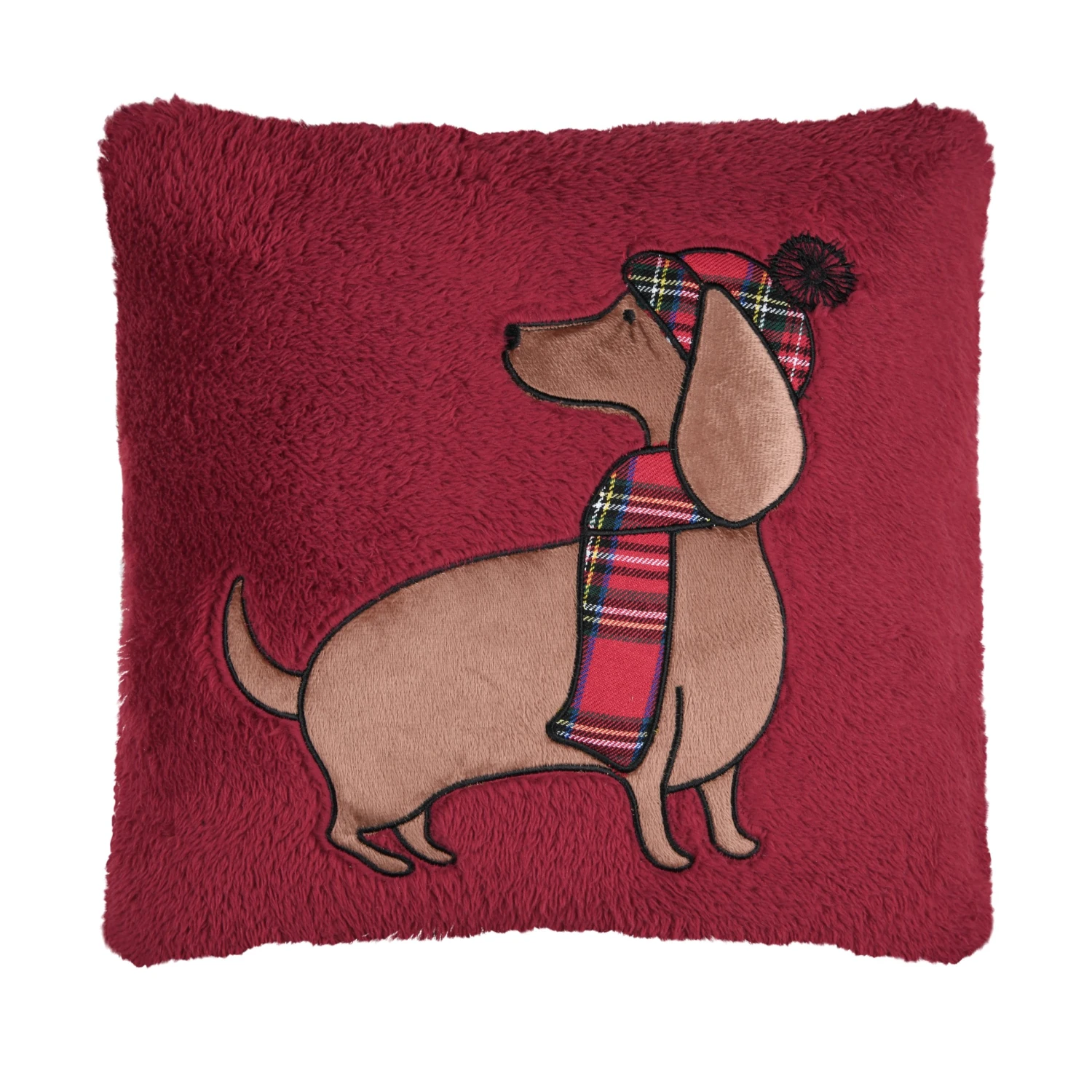 Coussin De Noël Carré (45 Cm) Douillet Rouge 4 Coussin De Noël Carré (45 Cm) Douillet Rouge – Image 2