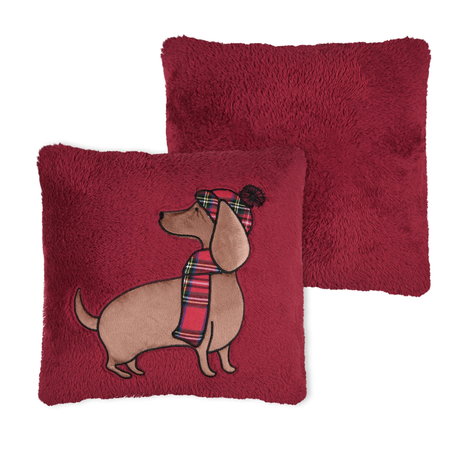 Coussin De Noël Carré (45 Cm) Douillet Rouge 6 Coussin De Noël Carré (45 Cm) Douillet Rouge – Image 4