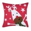 Coussin De Noël Carré (45 Cm) Falala Renne Rouge
