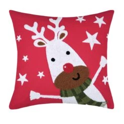 Coussin De Noël Carré (45 Cm) Falala Renne Rouge