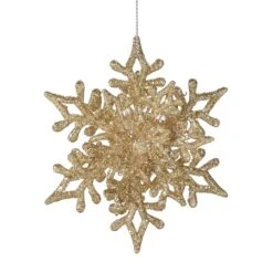 Flocon De Noël à Suspendre Féerie Or