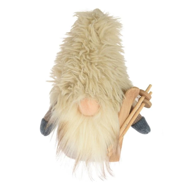 Lutin De Noël Skieur Lumineux Blanc H21 Cm 2 Lutin De Noël Skieur Lumineux Blanc H21 Cm