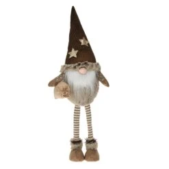 Lutin De Noël Colin Marron H50 Cm