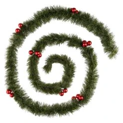 Guirlande Décorée Boules De Noël Rouge