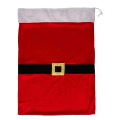 Sac Cadeau En Tissu Veste Père-noël Rouge -Village de Noel hotte veste pere noel 50x70 cm 116995 1654160483