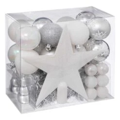 Kit De Décoration De Sapin De Noël Aspen Blanc / Argent