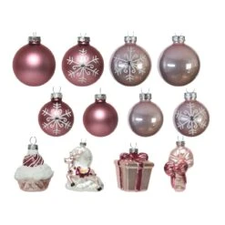 Kit De Décoration De Sapin De Noël En Verre Viggo Rose