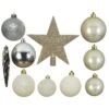Kit De Décoration De Sapin De Noël Novae Multi Argent / Blanc Laine / Or / Perle -Village de Noel kit de d coration de sapin de no l novae multi perle 101356 1626098315