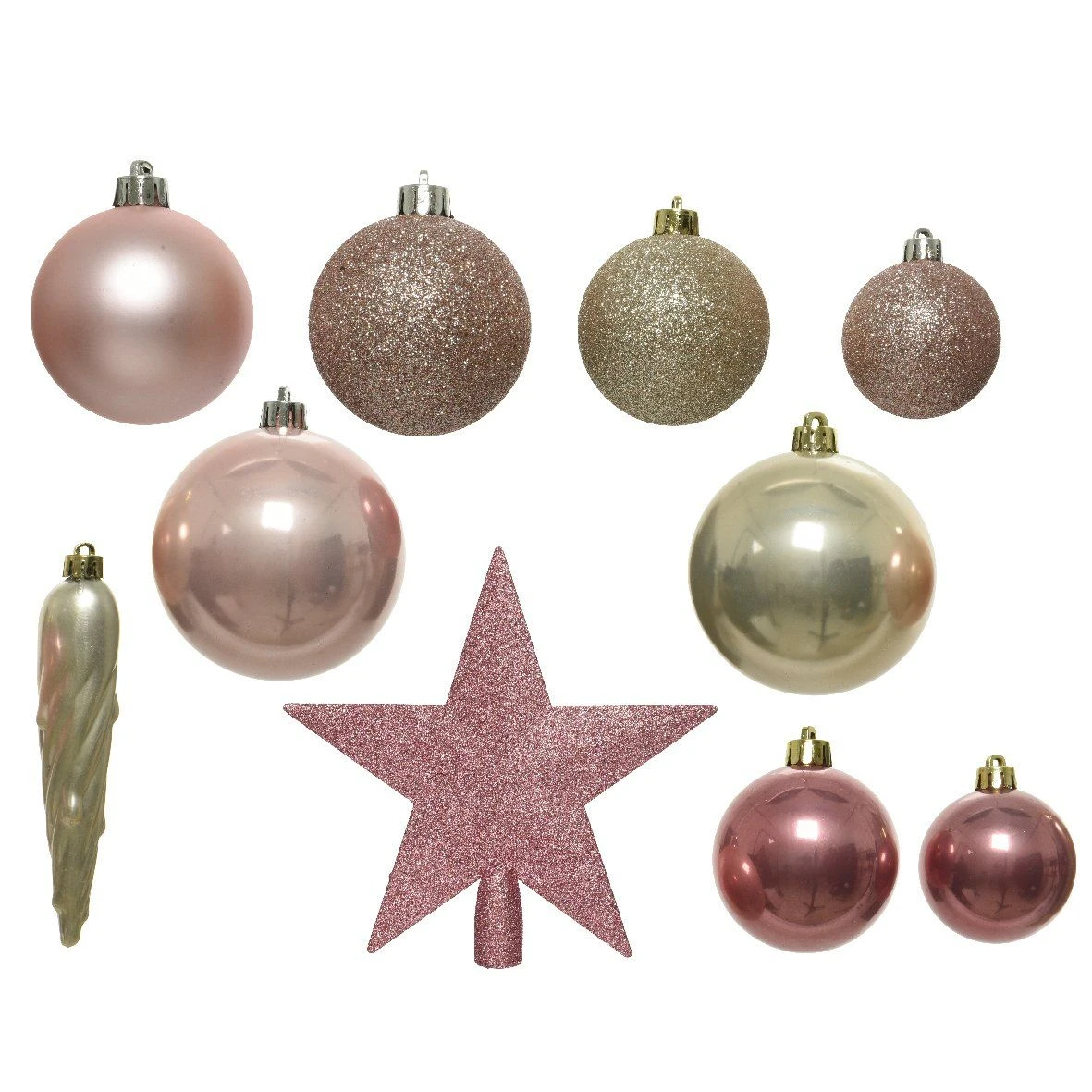 Kit De Décoration De Sapin De Noël Novae Multi Rose Poudré/Perle/ Vieux Rose 5 Kit De Décoration De Sapin De Noël Novae Multi Rose Poudré/Perle/ Vieux Rose – Image 3
