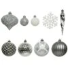 Kit De Décoration De Sapin De Noël Zaven Argent/ Gris