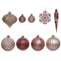 Kit De Décoration De Sapin De Noël Zaven Rose Poudré/ Vieux Rose -Village de Noel kit de d coration de sapin de no l zaven rose poudr vieux rose 85661 1624452882