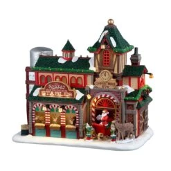 Village De Noël Lemax à Piles Lumineux L'écurie Des Rennes Du Père Noël