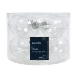 Lot De 10 Boules De Noël (D60 Mm) En Verre Myst Transparent