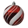 Lot De 12 Boules De Noël (D80 Mm) Saveria Rouge -Village de Noel lot de 12 boule incassable a rayures dia8 00cm rouge blanc 101506 1624013578