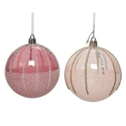 Lot De 12 Boules De Noël (D100 Mm) Noam Vieux Rose