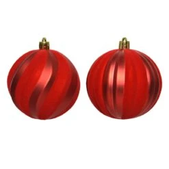 Lot De 12 Boules De Noël (D80 Mm) Magma Rouge