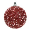 Lot De 12 Boules De Noël (D80 Mm) Strass Pailletés Rouge -Village de Noel lot de 12 boule mousse a paill a pois r na chapeau argent a susp r nemballe d display noir a 12 dia8cm rouge 70993
