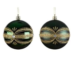 Lot De 12 Boules De Noël (D80 Mm) Glory Vert Sapin -Village de Noel lot de 12 boule sur fil incassable brillant vert pin 128992 1685959640